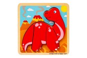 Vauva- ja taaperolelut - Bigjigs Wooden Shape Puzzle Diplodocus - 4 pcs. - 38030