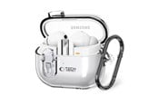 Puhelin - Kannet ja kotelot - Tech-Protect FlexAir Case with Carabiner for Samsung Galaxy Buds 3 / 3 Pro - Transparent - 5906302376155