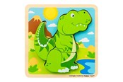 Vauva- ja taaperolelut - Bigjigs Wooden Shape Puzzle T-Rex - 4 pcs. - 38036