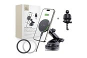 Puhelin - Adapterit & Laturit - Tech-Protect MM15W-V7 QI2 Car Mount with Induction Charger - Black - 5906302375899