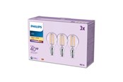 Lamput - Philips LED-lamppu P45 4,3W/827 (40W) Clear 3-pack E14 - 929001890493