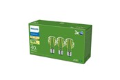 Lamput - Philips LED-lamppu Ultra Efficient A60 2,3W/827 (40W) Clear 3-pack E27 - 929003622793