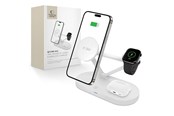 Puhelin - Adapterit & Laturit - Tech-Protect QI15W-A41 3in1 Wireless Charger with MagSafe for Apple Devices - White - 5906302380145