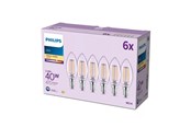 Lamput - Philips LED-lamppu B35 3,4W/827 (40W) Clear 6-pack E14 - 929004589663