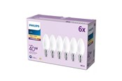 Lamput - Philips LED-lamppu B35 3,4W/827 (40W) Frosted 6-pack E14 - 929004589763