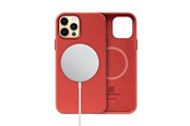 Puhelin - Kannet ja kotelot - CRONG Essential Cover Magnetic - iPhone 12 Pro Max MagSafe Leather Case - Red - CRG-ESSM-IP1267-RED
