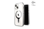 Puhelin - Kannet ja kotelot - Speck Presidio Perfect-Clear ClickLock & MagSafe - iPhone 17e / 16e / 15 / 14 / 13 Case - Clear / Chrome Finish / Serene Silver - 150441-3199