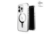Puhelin - Kannet ja kotelot - Speck Presidio Perfect-Clear ClickLock & Magsafe - iPhone 15 Pro Case - Clear / Chrome Finish / Serene Silver - 150449-3199
