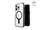 Puhelin - Kannet ja kotelot - Speck Presidio Perfect-Clear ClickLock & Magsafe - iPhone 15 Pro Case - Clear / Frosted Black / Slate Gray - 150449-3233