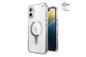 Puhelin - Kannet ja kotelot - Speck Presidio Perfect-Clear ClickLock & MagSafe - iPhone 16 Plus Case - Clear / Chrome Finish / Serene Silver - 150715-3199