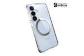 Puhelin - Kannet ja kotelot - Speck Presidio Perfect-Clear Magnet - Case for Samsung Galaxy S25 / S24 MagSafe - Clear / Chrome Finish / Serene Silver - 150873-3199