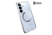 Puhelin - Kannet ja kotelot - Speck Presidio Perfect-Clear Magnet - Samsung Galaxy S25+ / S24+ MagSafe Case - Clear / Chrome Finish / Serene Silver - 150885-3199