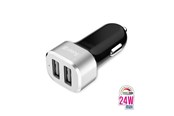 Puhelin - Adapterit & Laturit - CRONG Power Car Charger 24W - Car charger 2xUSB 2.4A - aluminum - CRG-PWRC-USB24-ALU