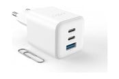 Puhelin - Adapterit & Laturit - FIXED Super Fast Mini Charger 65W 2xUSB-C PD + USB-A White - FIXCG65M-2C1A-WH