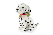 Pehmolelu - Rappa - Plush realistic Dalmatian dog mascot with collar sitting 30 cm Eco-Friendly - 260320