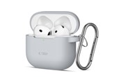 Puhelin - Kannet ja kotelot - Tech-Protect Silicone Hook Case for AirPods 4 - Grey - 5906302370061