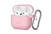 Puhelin - Kannet ja kotelot - Tech-Protect  Silicone Hook Case for AirPods 4 - Pink - 5906302370054