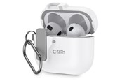 Puhelin - Kannet ja kotelot - Tech-Protect Slim Hook Case for AirPods 4 - White - 5906302371662