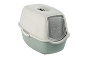 Kissat - rotho Bailey Hooded litter box Green, White - 4004505092