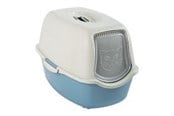 Kissat - rotho Bailey Hooded litter box Blue, White - 4004506161