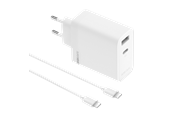 Puhelin - Adapterit & Laturit - realme SUPERVOOC 80W Dual Ports GaN Adapter with Type-C Cable - White - 631451000024