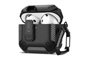 Puhelin - Kannet ja kotelot - Tech-Protect Carbonox Case for AirPods 4 - Black - 5906302380312