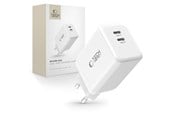 Puhelin - Adapterit & Laturit - Tech-Protect NC45W-GAN 2-PORT PD45W Charger - White - 5906302372393