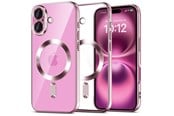 Puhelin - Kannet ja kotelot - Tech-Protect MagFlex MagSafe Case for iPhone 16 - Clear / Pink - 5906302380978
