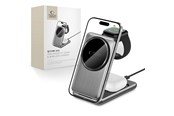Puhelin - Adapterit & Laturit - Tech-Protect QI15W-A42 3in1 Inductive Charger with MagSafe for Appple Devices - Grey - 5906302380169