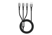 USB kaapelit - Tech-Protect UltraBoost DNA 3in1 USB-C / Micro-USB / Lightning Cable 120 cm - Grey - 5906302330294