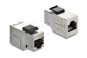 Verkkokaapelit - DeLOCK keystone module - silver black - Musta - 90835
