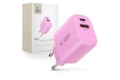 Puhelin - Adapterit & Laturit - Tech-Protect NCA30 PD 30W QC3.0 USB-A / USB-C Wall Charger - Pink - 5906302330669