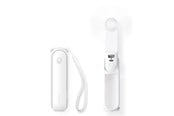 Powerbank - Jisulife Handheld Fan Life8 Plus Portable USB Fan with Power Bank Function 4500mAh and Flashlight - White Powerbank - Valkoinen - 4500 mAh - 6975061536727
