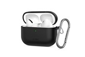Puhelin - Kannet ja kotelot - Tech-Protect Silicone Hook Case for AirPods Pro 3 - Black - 5906302333097