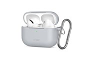 Puhelin - Kannet ja kotelot - Tech-Protect Silicone Hook Case for AirPods Pro - Grey - 5906302333141