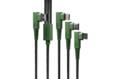 USB kaapelit - Hune Hiedra Braided 90° 3-in-1 USB Cable 1.2m - Forest Green - AT-ACC-CA-362