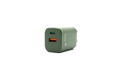 Puhelin - Adapterit & Laturit - Hune Hurón D20 Dual USB-C & USB-A 20W Charger - Forest Green - AT-ACC-WA-133