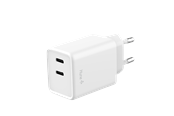 Puhelin - Adapterit & Laturit - Hune Hurón D45W Dual USB-C 45W Wall Charger - Snow White - AT-ACC-WA-154