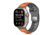 Smartwatch - Lisävarusteet - Tech-Protect IconBand Line Strap for Apple Watch 44 / 45 / 46 / 49 mm - Gray-Orange - 5906302333431