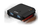 USB hub - ATEN Essentials US4322 - USB peripheral sharing switch - 2 ports USB hub - 2 porttia - USB 3.2 - Musta - US4322-AT