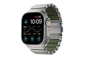 Smartwatch - Lisävarusteet - Nomad Stratos Band Natural Titanium Forest Green FKM - Apple Watch 45/46/49mm - NM009568858