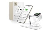 Puhelin - Adapterit & Laturit - Tech-Protect QI15W-A45 3-in-1 Wireless Charger with MagSafe for Apple Devices - White - 5906302375615