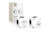 Puhelin - Adapterit & Laturit - Tech-Protect  PCL3x4 power strip 2x USB-A 2x USB-C 3x AC Type Schuko - white - 5906302372096