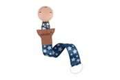 Vauvatarvikkeet - Akuku The soother band with clip SILVER STARS - A0584