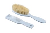 Vauvatarvikkeet - Akuku Comb and brush with natural bristle BLUE - A0457