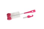 Vauvatarvikkeet - Akuku Bottle cups and nipple brush with sponge PINK - A0575