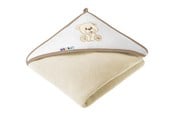 Vauvatarvikkeet - Akuku Baby hooded towel 100 x 100 cm ECRU/BEAR - A1252