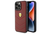 Puhelin - Kannet ja kotelot - Ferrari Leather Stitched Lines case for iPhone 15 Pro Max - Red - 3666339181178