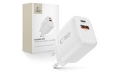 Puhelin - Adapterit & Laturit - Tech-Protect NCA45W-GAN AC Charger 2-Ports USB-C / USB-A 45W - White - 5906302335985