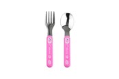 Vauvatarvikkeet - Akuku Stainless steel spoon and fork PINK - A0101